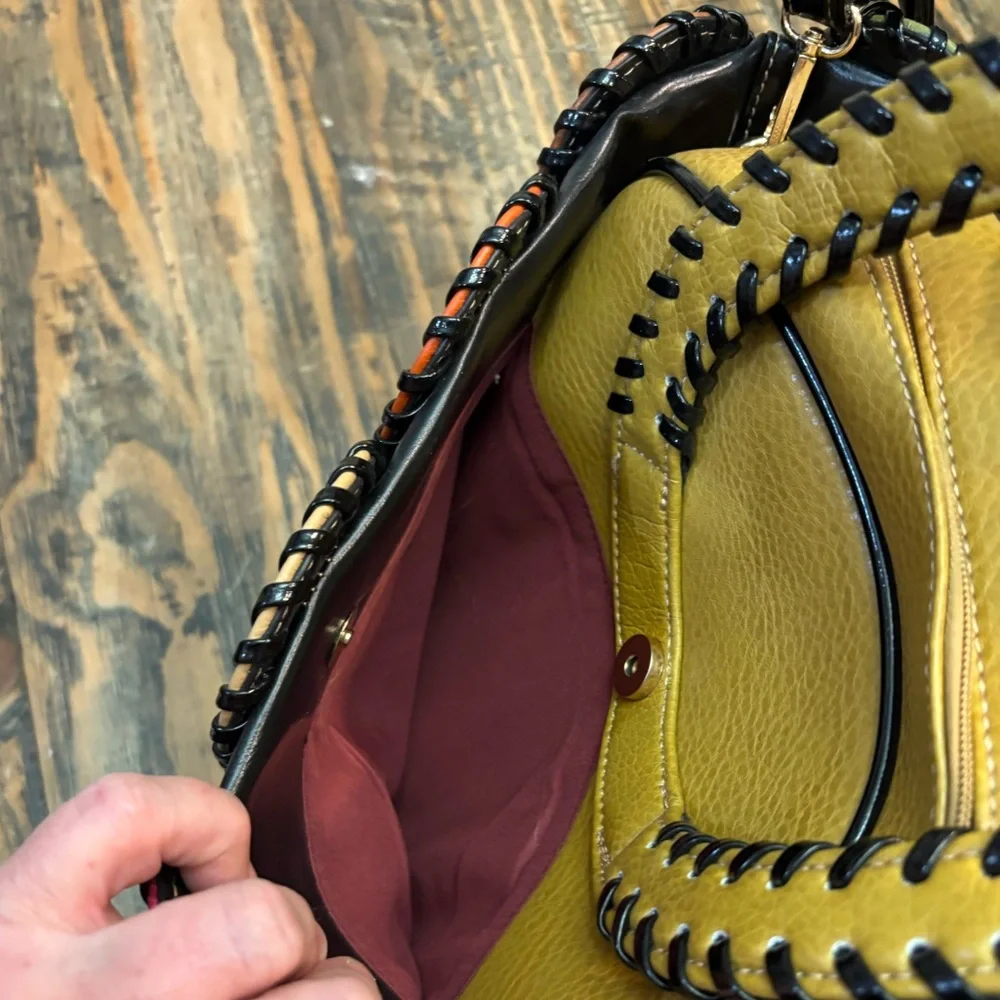 Patchwork Colored Stitching Handbag - Picture 14 of 14